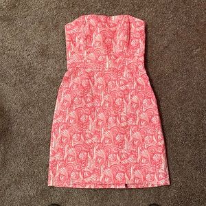 Pink vineyard vines strapless dress